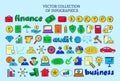 Colored Infographic Financial Elements Collection
