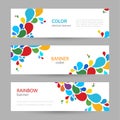 Colored ink. Set horizontal banners with empty place for text. A Royalty Free Stock Photo