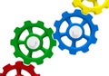 Colored interlocking gears