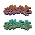 Colored isolated abstract graffiti set 1