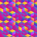 Colored Isometric 3d Vector Cubes Abstract Background