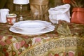 Colored italian set table - Italian culture concept image Royalty Free Stock Photo