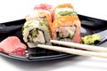 Colored Japanese rolls Royalty Free Stock Photo