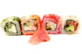 Colored Japanese rolls Royalty Free Stock Photo