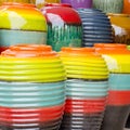 Colored jars Vintage