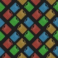 Colored Jerry Can on Black Background. Metal Fuel Container. Jerrycan Icon Seamless Pattern
