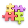 Colored jigsaw puzzle