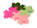 Colored jigsaw puzzle. 3d.