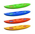 Colored kayaks