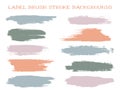 Colored label brush stroke backgrounds