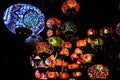 Colored lanterns in a lamp shop