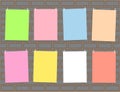 Eight multicolored paper for office notes.