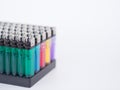 Colored lighters isolated on the white background. Royalty Free Stock Photo