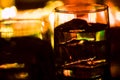 Colored lighting of glasses in the night club bar Royalty Free Stock Photo