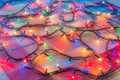 Colored lights Christmas garlands. Colorful abstract background Royalty Free Stock Photo