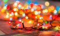 Colored lights Christmas garlands. Colorful abstract background Royalty Free Stock Photo