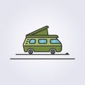 colored line camper van icon vector logo illustration design Royalty Free Stock Photo
