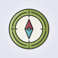 colored line compass icon vector logo design