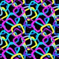 Colored lines Graffiti pattern on a black background vector illustration Royalty Free Stock Photo