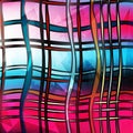 Colored lines on pink background geometric abstract pattern Royalty Free Stock Photo