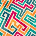 Colored lines seamless pattern with grunge effect Royalty Free Stock Photo