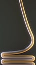 Colored liquid squiggly stream of thin silver and gold lines on a dark gray background 3d rendering digital illustration