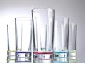 Colored long drink glasses