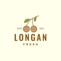 Colored longan fruit minimal logo