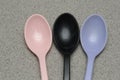 2 colored melamine spoons heads