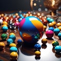 colored marbles, AI-generatet Royalty Free Stock Photo