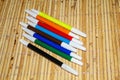Colored marker for drawing are scattered around Royalty Free Stock Photo