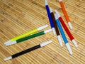 Colored marker for drawing are scattered around Royalty Free Stock Photo