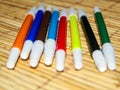 Colored marker for drawing are scattered around Royalty Free Stock Photo