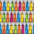 Colored markers on gray seamless pattern Royalty Free Stock Photo