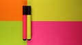 Colored markers on a multicolored background, Wallpaper, creativity