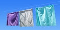 Colored Materiel on a washing line Royalty Free Stock Photo