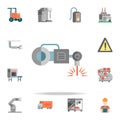 colored mechanical arm production icon. Production icons universal set for web and mobile