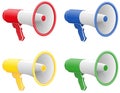 Colored megaphones vector illustration