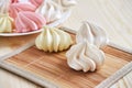 Colored meringue cookies