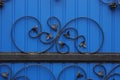 Colored metal texture of black wrought iron bars in a pattern Royalty Free Stock Photo