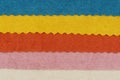 Colored microfiber cleaning cloths. Close-up. Royalty Free Stock Photo