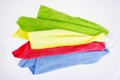 Colored microfiber cleaning cloths. Royalty Free Stock Photo