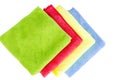 Colored microfiber cleaning cloths. Royalty Free Stock Photo