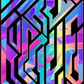Colored mosaic geometric seamless pattern