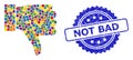 Distress Not Bad Seal and Colored Collage Thumb Down Royalty Free Stock Photo