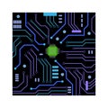 Colored motherboard, part of computers detail technology