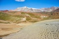 Colored mountains in Kichik-Alai valley Royalty Free Stock Photo