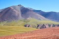Colored mountains in Kichik-Alai valley Royalty Free Stock Photo