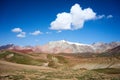 Colored mountains in Kichik-Alai valley Royalty Free Stock Photo