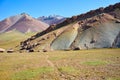 Colored mountains in Kichik-Alai valley Royalty Free Stock Photo